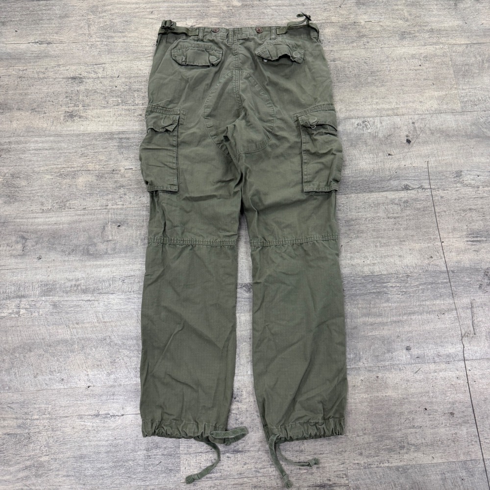 mnml Cargo Pants Mens 32 Green Ripstop Military‎ Paratrooper Straight Drawstring